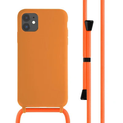 Afbeelding van Apple iPhone 11 Hoesje Siliconen en TPU (zacht) imoshion Softcase/Koordhoesje/Backcover Oranje Telefoonhoesje