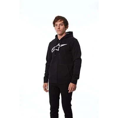 Afbeelding van Alpinestars Ageless Zip Hoodie V3 Sweatshirt met capuchon voor heren, Zwart/Wit, XL, XL