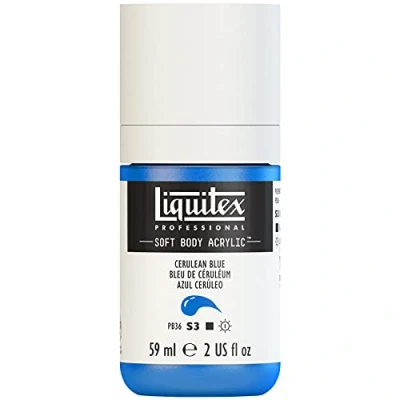 Afbeelding van Liquitex 1959164 Professional Acrylfarbe Soft Body Künstlerfarbe in cremiger deckender Konsistenz, hohe Pigmentierung, lichtecht &amp; alterungsbeständig, 59ml Flasche Cölinblau