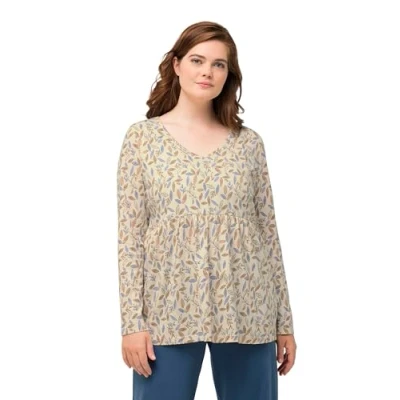 Afbeelding van Ulla Popken Vausschnitt Pyjamashirt, Dames, Maat: 54/56, Popcorn