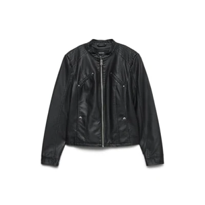 Afbeelding van Vero Moda Vmfavodona Imitatieleren jas, Dames, Maat: Large, Black