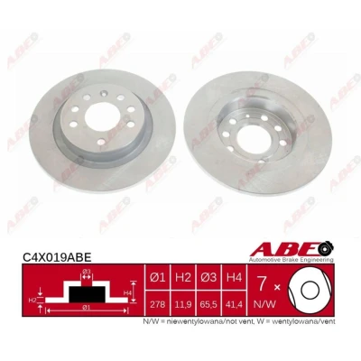 Afbeelding van ABE Remschijven C4X019ABE
