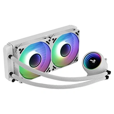 Afbeelding van AeroCool MIRAGEL240W, CPU vloeistofkoeling, 2x12cm ARGB ventilator, TDP 400W, wit