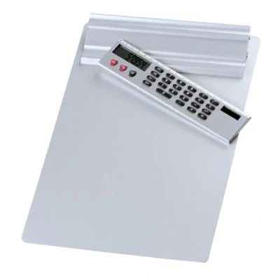 Afbeelding van Wedo Aluminium klembord met rekenmachine Zilver A4