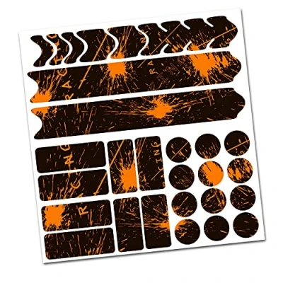Afbeelding van AlphaShield R159, R161 Foliestickers, framebescherming voor fiets, carbon, MTB/BMX, lakbescherming (04 Racing neon oranje)