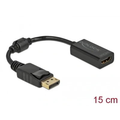 Afbeelding van Delock Adapter DisplayPort 1.1 Stecker zu HDMI Buchse Passiv schwarz