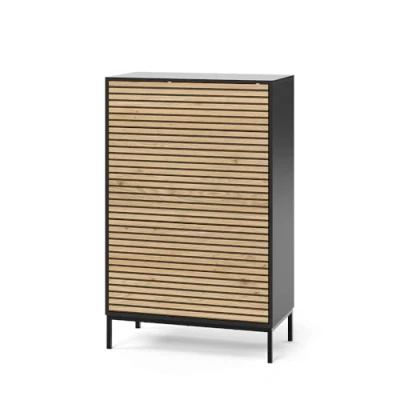 Afbeelding van Vicco Commode Eliza, zwart/eiken, 76 x 120 cm met 5 laden