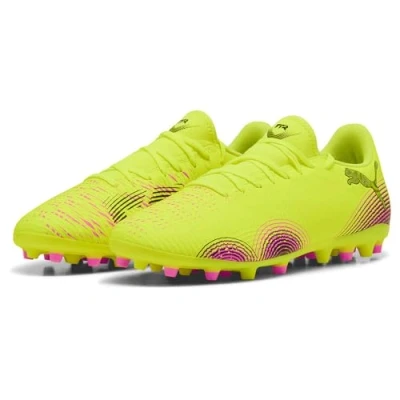 Afbeelding van Puma Future 8 PLAY MG Voetbalschoenen met kunststof noppen, Heren, Maat: 42, Yellow/black Textiel/ synthetisch