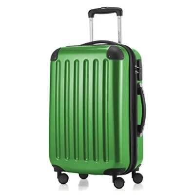 Afbeelding van HAUPTSTADTKOFFER ALEX koffer met harde schaal, trolley, rolkoffer, reiskoffer, 4 dubbele wielen, uitbreiding, groen, 55 cm,