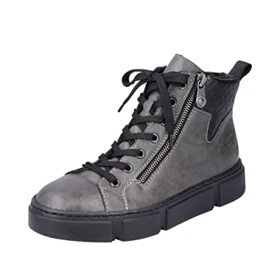 Afbeelding van Rieker Veterboots, Dames, Maat: 38, Grau Kunststof