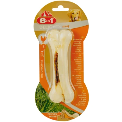 Afbeelding van 8in1 Delights Bones Strong Kip Hondensnacks Small