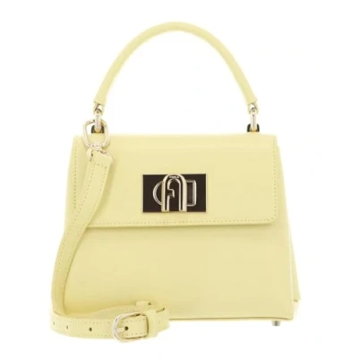 Afbeelding van FURLA Leren Handtas Avondtas 1927 Mini Top Handle Bag Freesia Lichtgeel