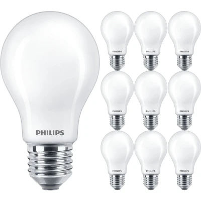 Afbeelding van PHILIPS LED Lamp E27 10 Pack MASTER Value LEDbulb Peer Mat 3.4W 470lm 827 Zeer Warm Wit 2700K Beste
