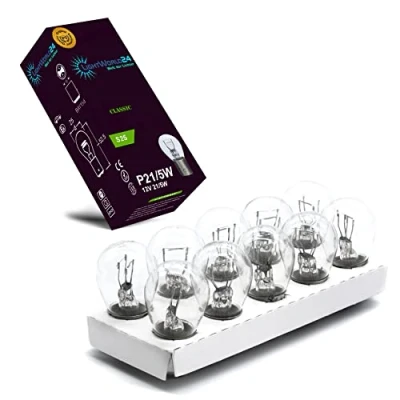 Afbeelding van LIGHTWORLD24 10 x BAY15D P21W / 5W autolamp 12V 21W remlicht achterlicht gloeilamp kogellamp autolampen stoplicht knipperlicht motorfiets