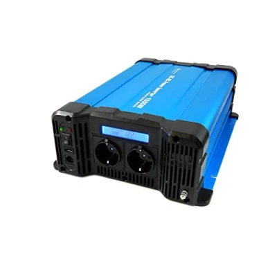 Afbeelding van solartronics Spanningsomvormer FS1500D 12V 1500/3000 Watt Pure Sinus BLAUW m. Display FS Serie LiFePO4 / lithium, lood , gel of AGM batterij compatibel inverter omvormer