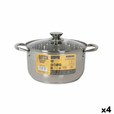 Afbeelding van Pot met Glazen Deksel Quttin New neron Staal 10 L (4 Stuks)