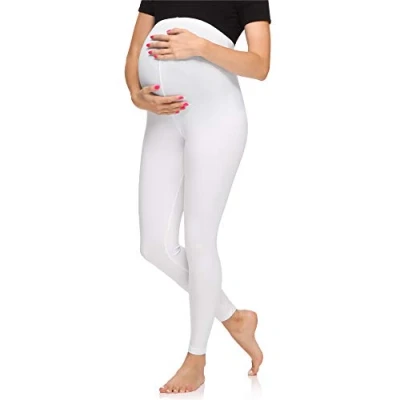 Afbeelding van Merry Style MS MS10 297 LE 2Pack Dames Zwangerschapsleggings Leggings Sport Vrijetijdsbroek Lang Viscose Sporbroek Yogabroek Wit M
