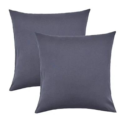 Afbeelding van NatureMark 2 pack jersey kussensloop kussenslopen zijslaper nekkussen vele maten en kleuren OEKO TEX (40 x 40 cm, antraciet grijs)