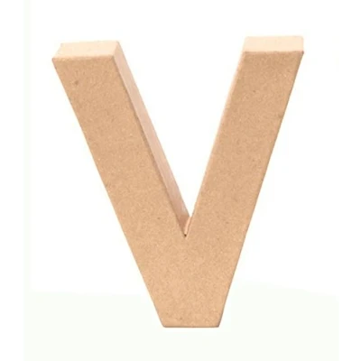 Afbeelding van Glorex 6 2029 122 karton letter V, van bruin karton, ca. 17,5 x 5,5 cm groot, om te beschilderen en beplakken, voor servettechniek decoratch, ideaal als decoratie