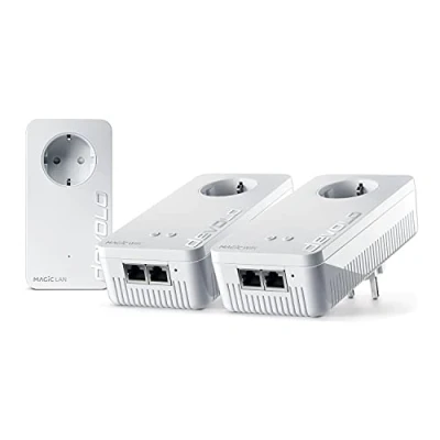 Afbeelding van devolo 8831 Magic 2 WiFi 6 Multiroom Kit, powerline adapter tot 2.400 Mbps, mesh aansluiting, 4X Gigabit LAN, access point, dLAN 2.0, wit