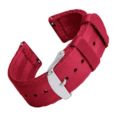 Afbeelding van Archer Watch Straps Autogordel Nylon Quick Release Horlogebandjes (Rood, 20mm)