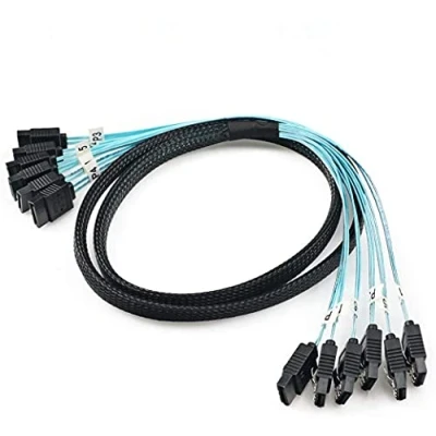 Afbeelding van CableDeconn Hoge snelheid 6Gbps 6pcs/set Sata Kabel SAS voor Server 0.5m