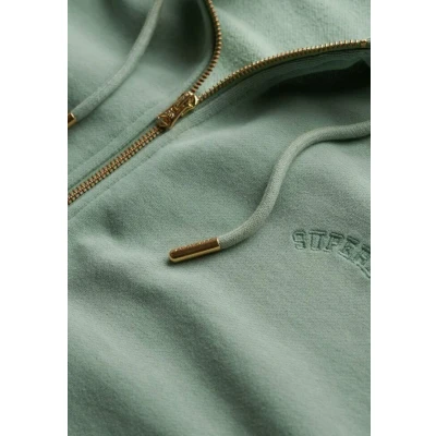 Afbeelding van Superdry Vrouwen Essential Logo Oversized Raglanhoodie met Rits Groen Grootte: 36