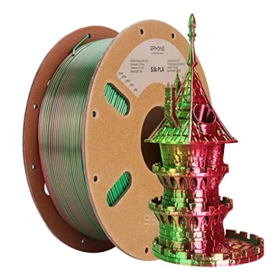 Afbeelding van Eryone Dual tweekleurig PLA filament 1,75 mm, 3D printerfilament, 1 kg spoel +/ 0,02 zijde rood en groen