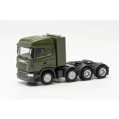 Afbeelding van Herpa vrachtwagen model Scania R09 Highline trekker voor zwaar gebruik 4 assig &quot;Bundeswehr&quot;, schaal 1:87, diorama, modelbouw, verzamelobject, Made in Germany, kunststof