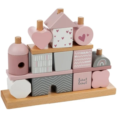Afbeelding van Label Roze Houten Blokken LLWT 25088