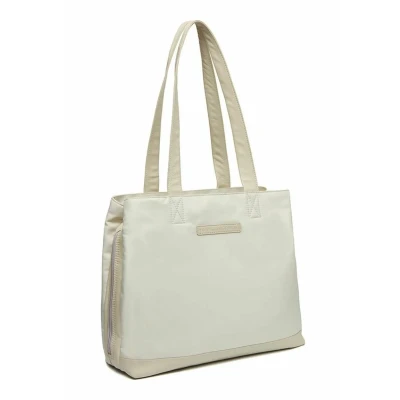 Afbeelding van Leren Shopper Off White Lavik