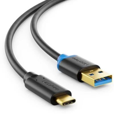 Afbeelding van deleyCON 2m USB C 3.0 Laadkabel Snellaadkabel 3.1 Gen 1 Type naar A Compatibel met Fold S10 S10E Plus 5G S9 Note 9 8 7 Zwart