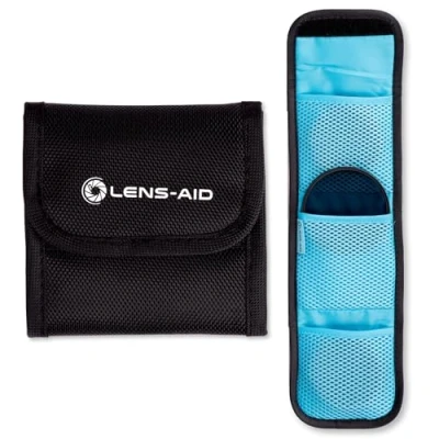 Afbeelding van LENS AID Filtertas voor rondfilter met vakken filters tot 82 mm, opbergtas polarisatiefilter, uv filter, camera deksel enz., 3 Fächer
