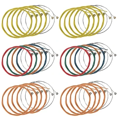 Afbeelding van 6 sets akoestische gitaarsnaren, vervanging voor stalen snaren gitaar (2 set messing, 2 rood koper en veelkleurige sets)