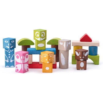 Afbeelding van Woody 26 houten blokken met print 90912