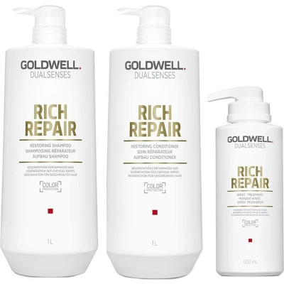 Afbeelding van Droog haar pakket Goldwell Dualsenses Rich Repair XL bundel/set/pakket