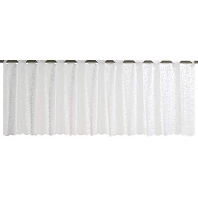 Afbeelding van Elbersdrucke Semi transparant bistrogordijn membraan 00 wit 45 x 160 cm vitrage voor keuken keukenraam inkijkbescherming 198480
