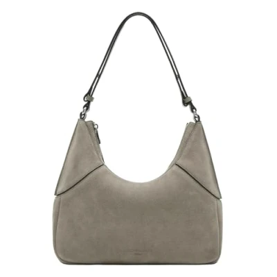 Afbeelding van LIEBESKIND BERLIN Leren Schoudertas Lilly Hydro Suede Hobo Bag Neutral Gray Taupe