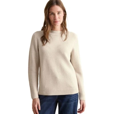 Afbeelding van Cecil Twotone Struktur Trui, Dames, Maat: XL, Beige