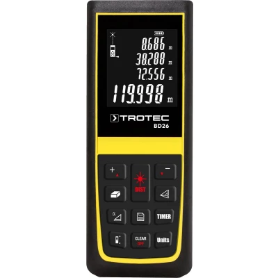 Afbeelding van TROTEC BD26 Afstandsmeter Dit handige apparaat maakt nauwkeurige en snelle metingen van afstanden, oppervlakten volumes mogelijk