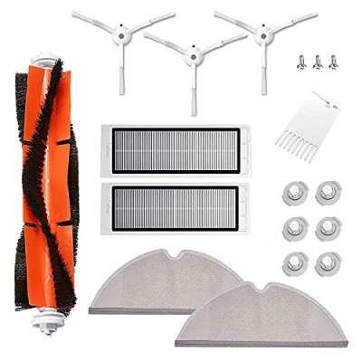 Afbeelding van Accessoires voor Roborock robotstofzuiger, reserveonderdelen compatibel met S50, S51, S55, S5, max S6, S60, S65, HEPA filter, hoofdborstel, wisdoeken, zijborstel, 18 delig