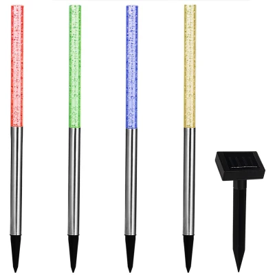 Afbeelding van Set led solar lichten met kleur wisselaar, tuinlamp, tuinverlichting