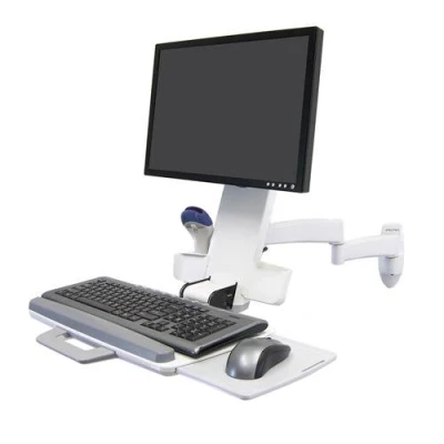 Afbeelding van Ergotron Combo Arm 200 Series Monitor wandbeugel 1 voudig 25,4 cm (10) 61,0 (24) Wit Toetsenbordhouder, Kantelbaar, Zwenkbaar, Roteerbaar