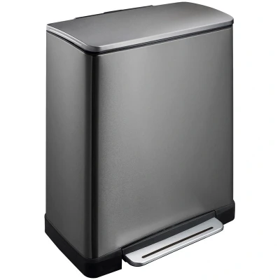 Afbeelding van Pedaalemmer EKO Recycle E Cube 28+18L Black Steel