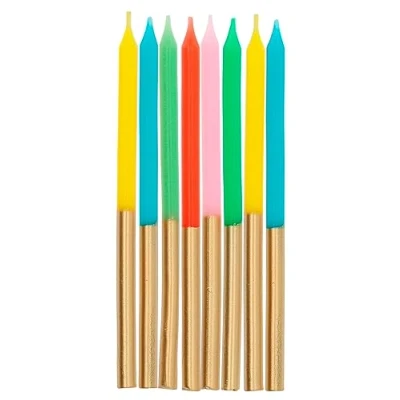 Afbeelding van Folat Kaarsjes retro metallic 10 cm (24 stuks)