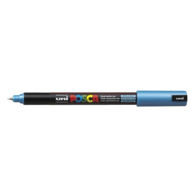 Afbeelding van Paintmarker Uni ball op waterbasis posca pc 1mr metaalblauw