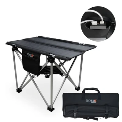 Afbeelding van Technaxx Campingtisch TX 251 Campingtafel Zwart, Zilver 5083 Belastbaarheid (gewicht) (max.) 5 kg