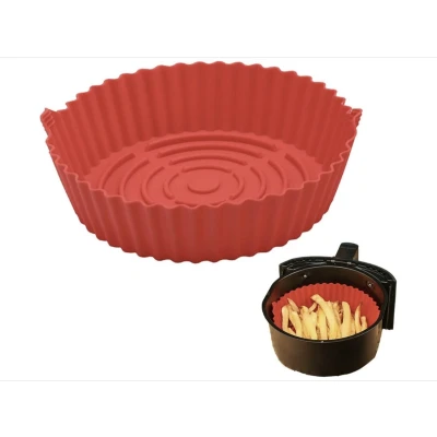 Afbeelding van Air Fryer Basket Silicone, luchtfriteuse siliconenmatten, herbruikbare anti aanbaklaag, universele basket, voor oven, magnetron, cakevorm, stoompan