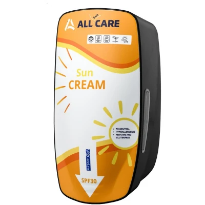 Afbeelding van PlastiQline Exclusive Zonnebranddispenser 800ml kunststof/RVS PQXSun9P zwart