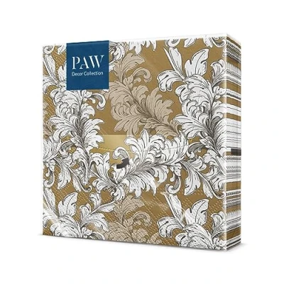 Afbeelding van PAW Papieren Servetten 3 laags (33 x 33 cm) I 20 Stuks Gedrukt met Inkt op Waterbasis Bruiloft Decoratie Ideaal voor Bruiloften, Huwelijken, Communies Kleur: Damask Ornament